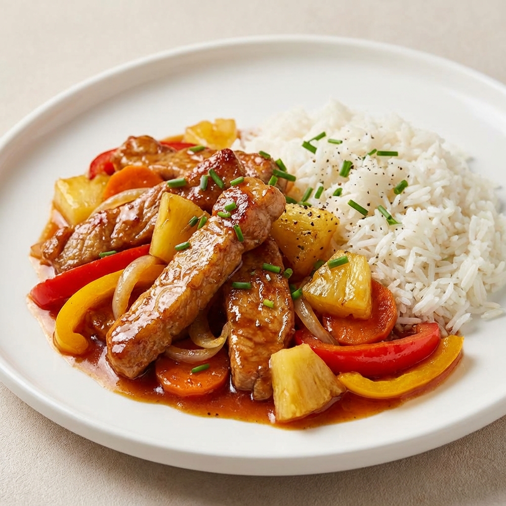 Łopatka w Słodko-Kwaśnym Sosie Ananasowym