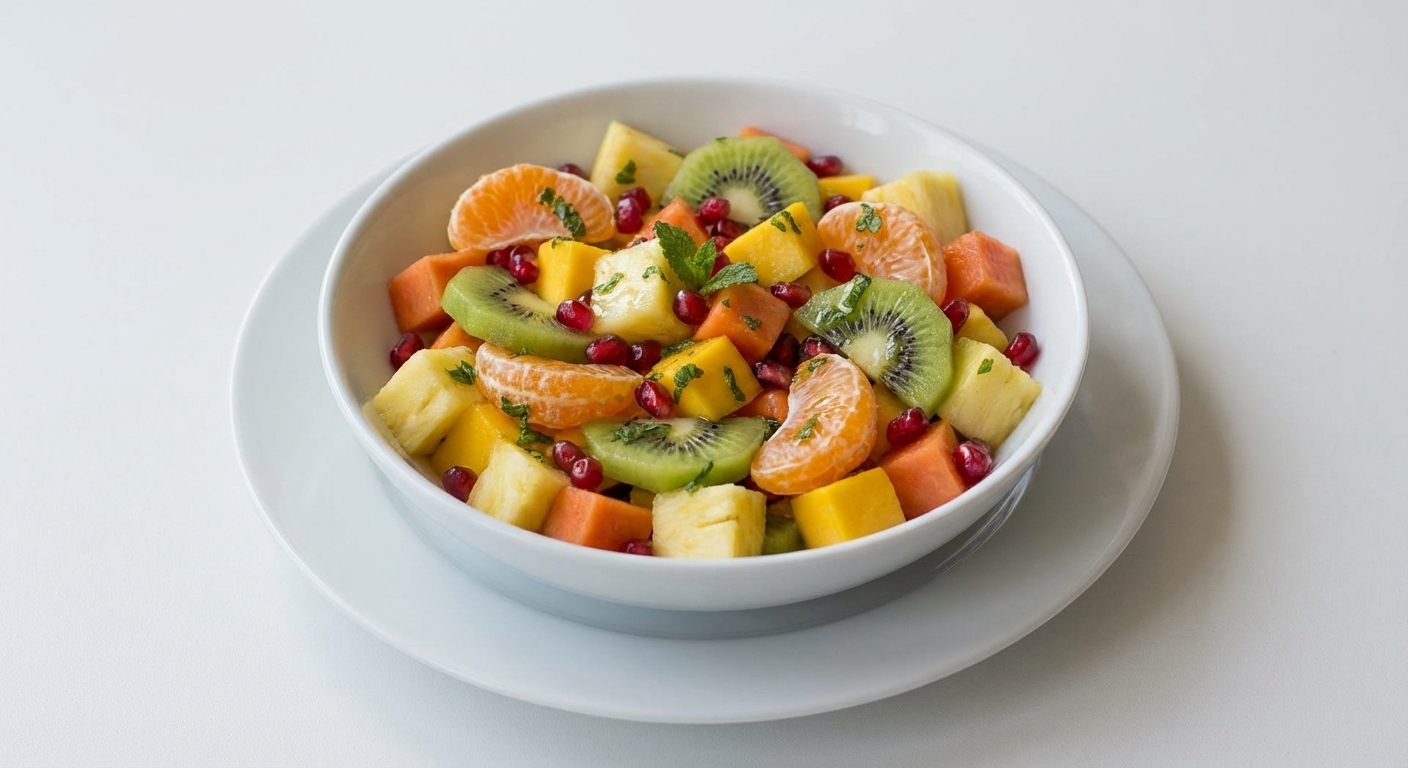 Tropikalna sałatka z miętą i miodem