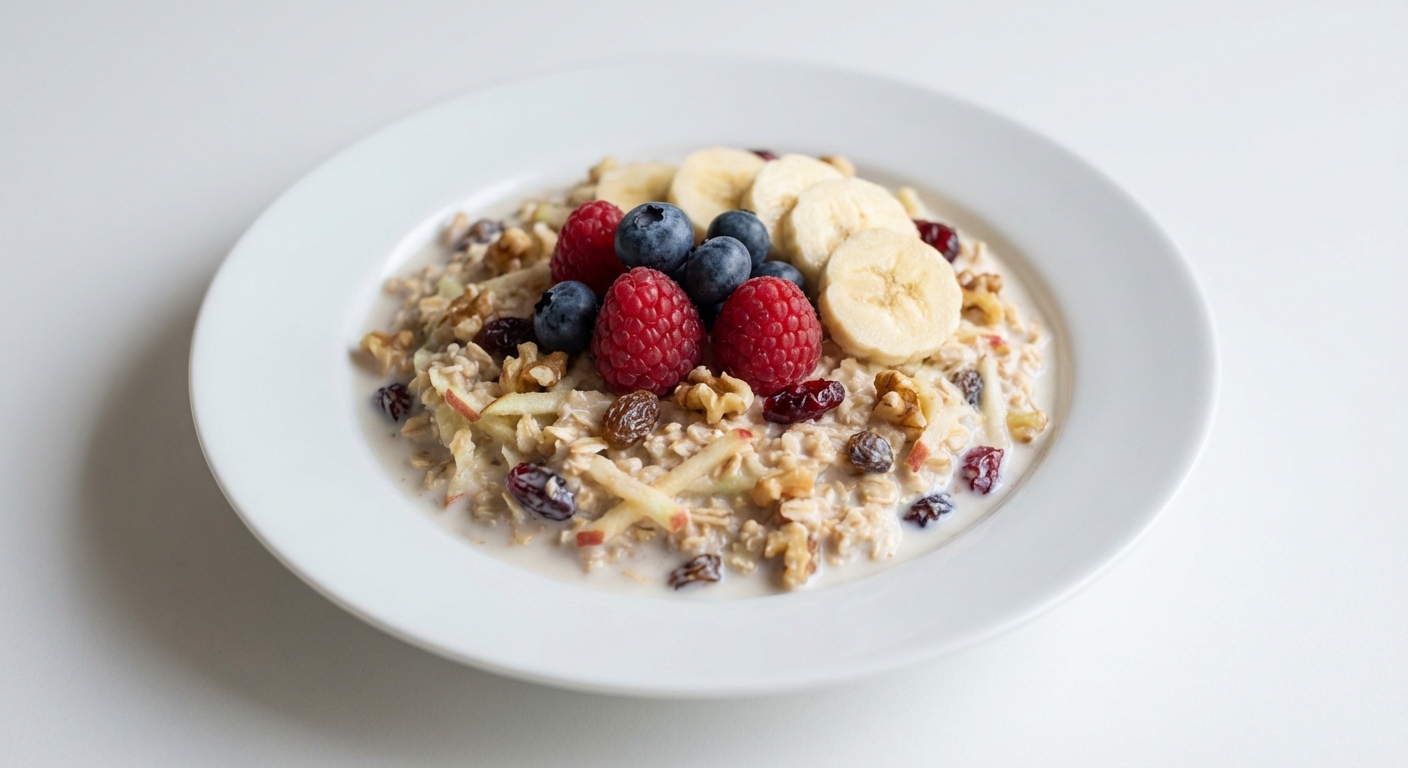 Owsianka Bircher z Jabłkiem, Miodem i Owocami