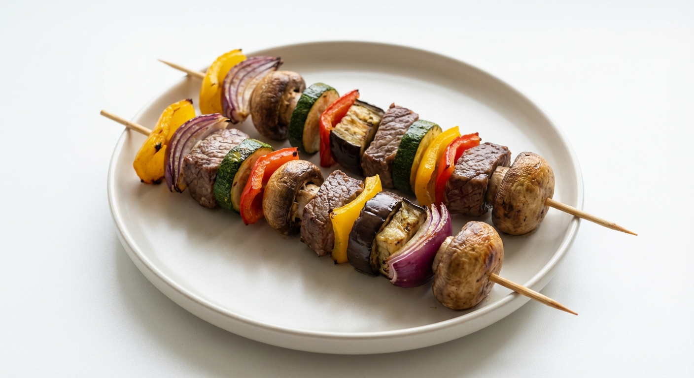 Polędwica Wołowa na Szaszłykach z Warzywami