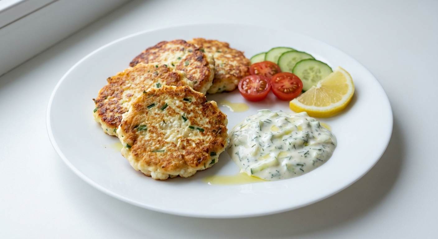 Placki z Serka Wiejskiego z Sosem