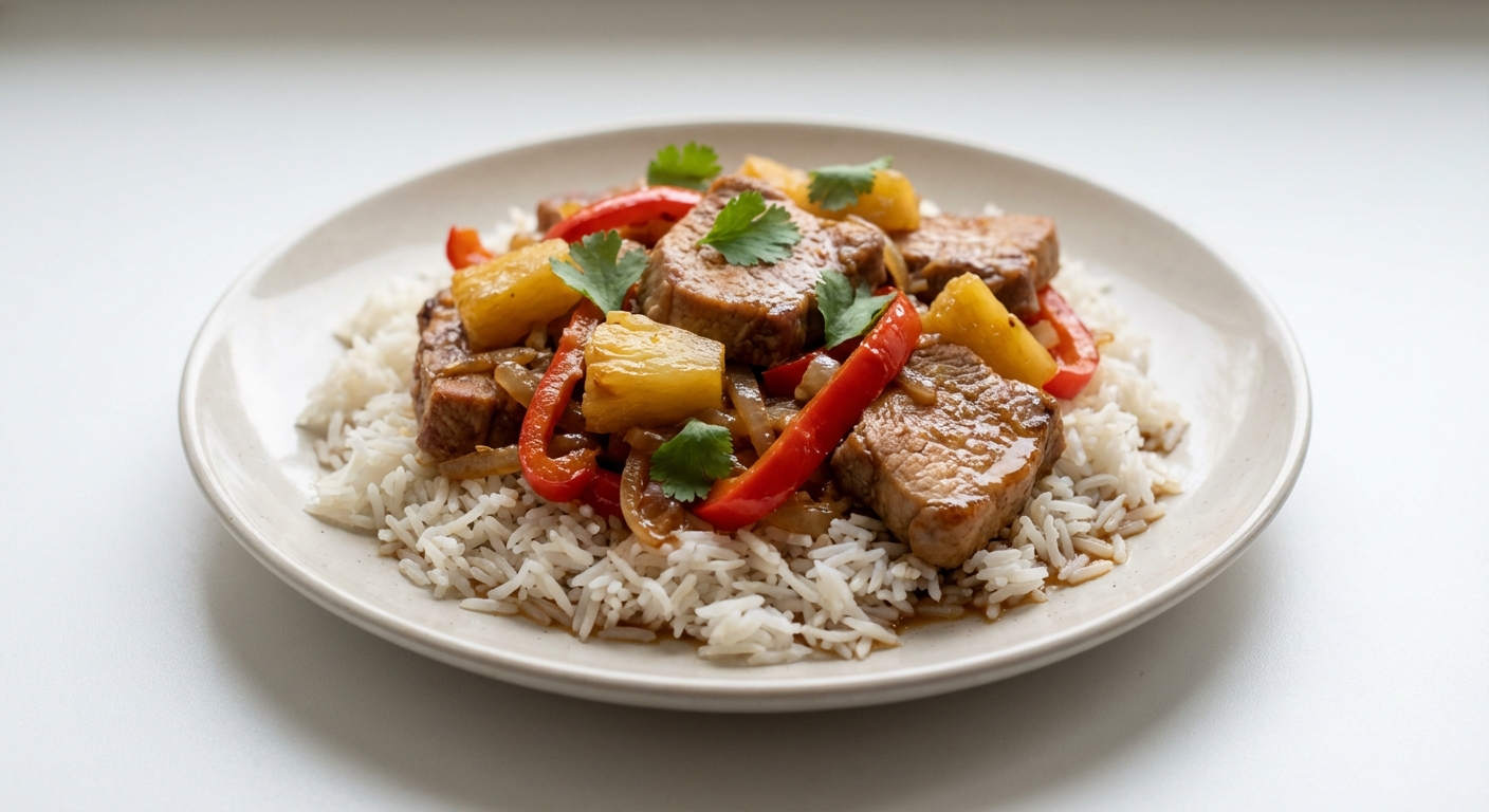 Wieprzowina z Ananasem, Papryką i Miodem