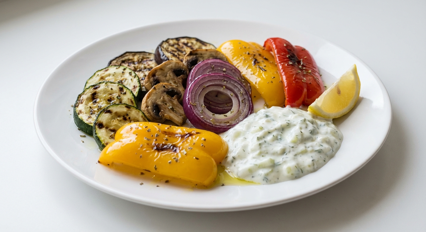 Grillowane Warzywa z Tzatziki Cytrynowym