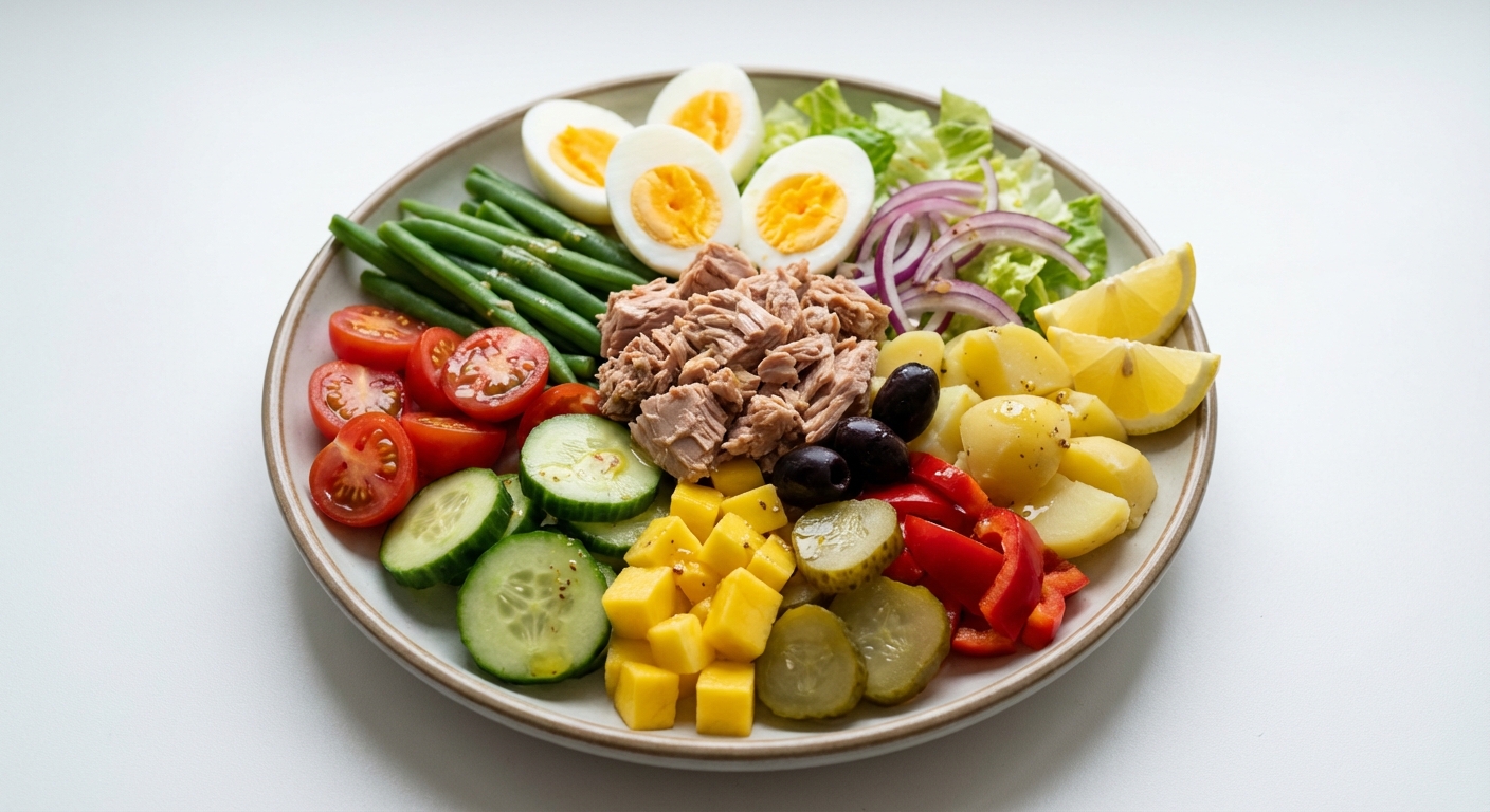 Sałatka z Tuńczykiem, Jajkiem i Warzywami