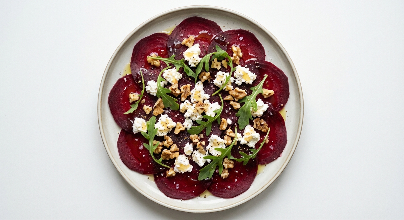 Carpaccio z Buraka z Twarogiem i Orzechami