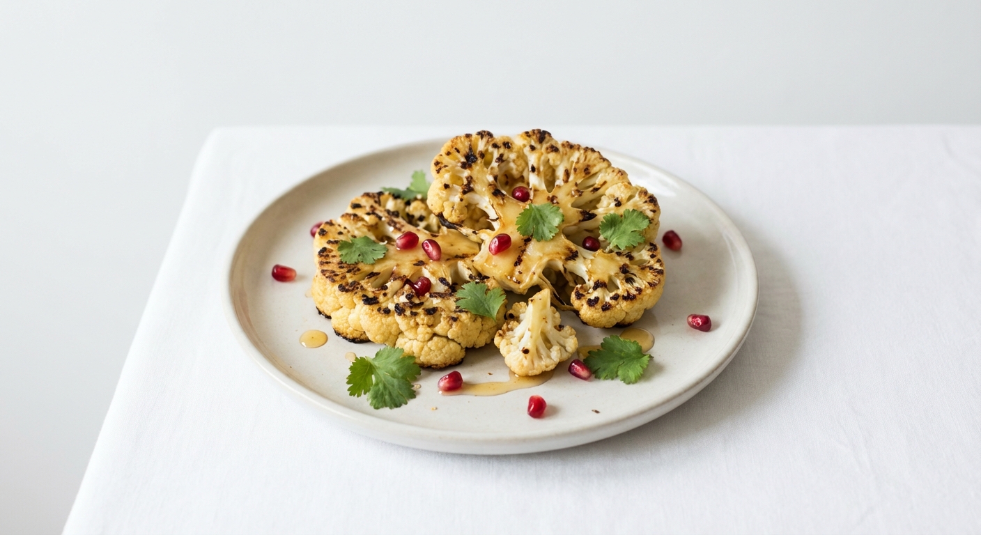 Grillowany Kalafior z Miodem i Granatem