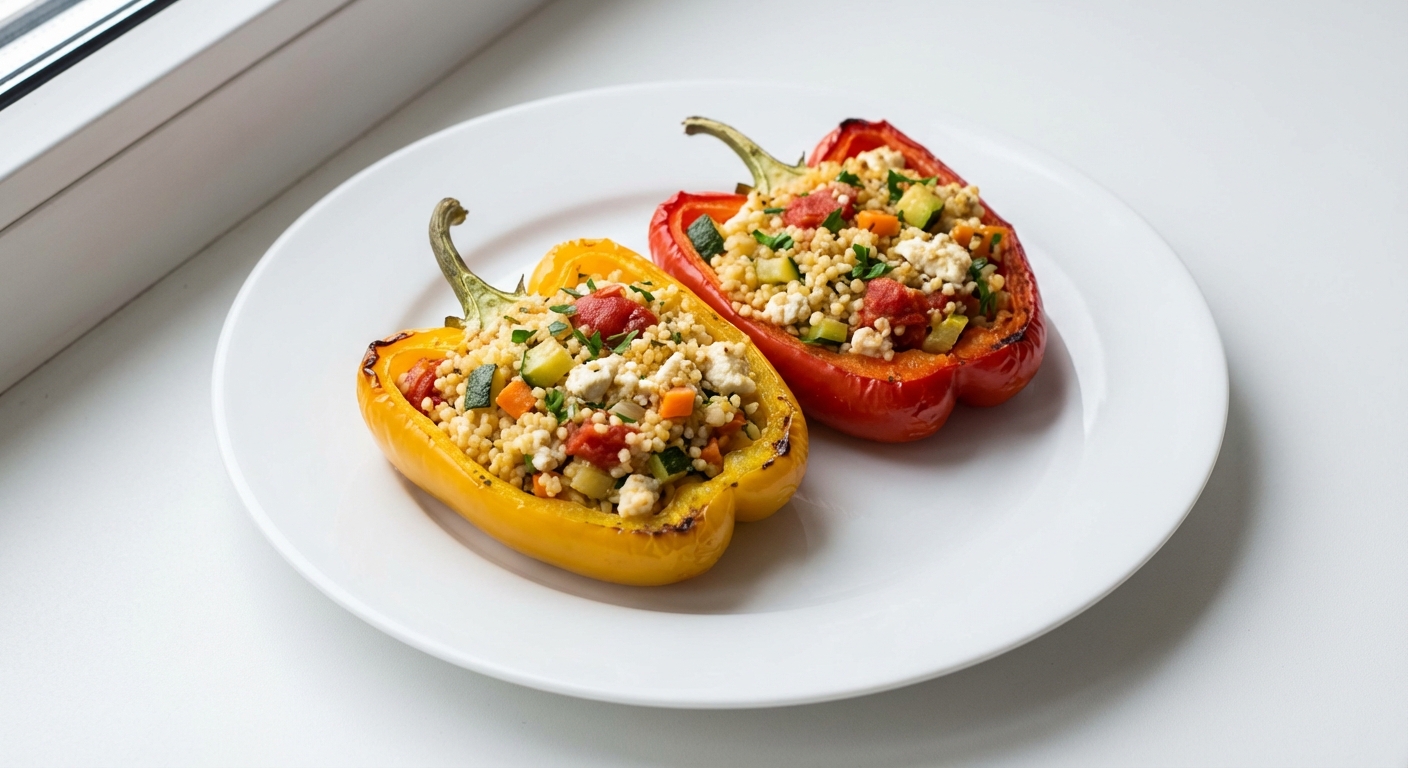 Papryki z Kaszą Jaglaną i Twarogiem