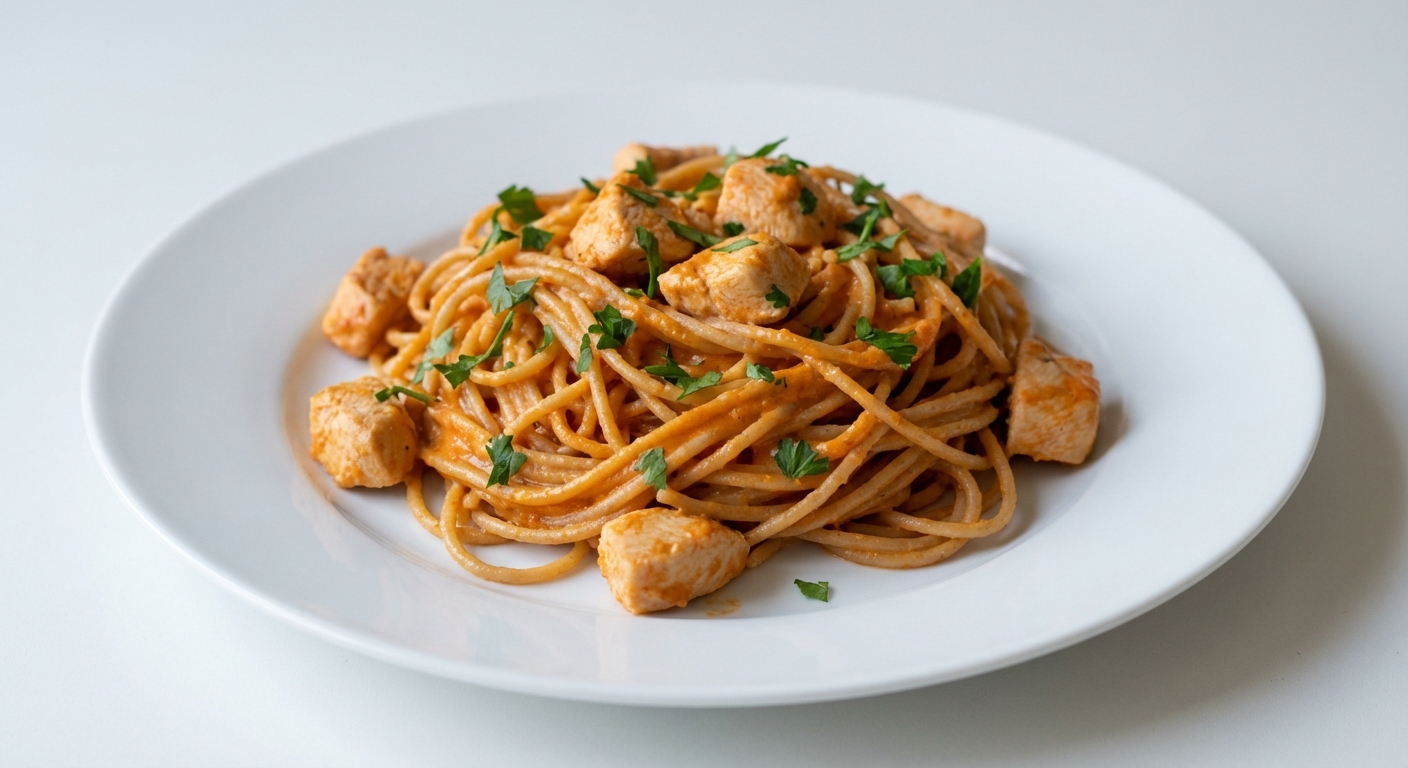 Kurczak w Paprykowym Sosie z Makaronem