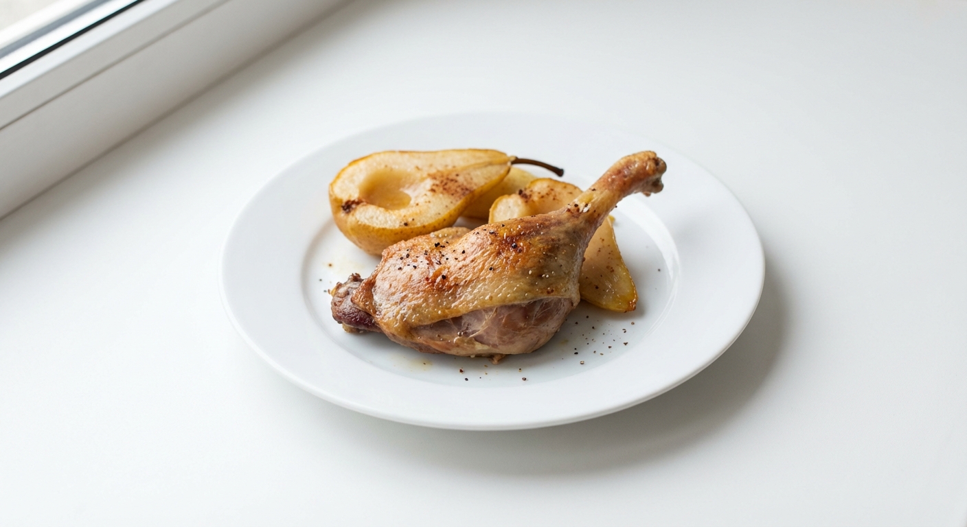 Konfitowane Udko Kaczki z Gruszkami