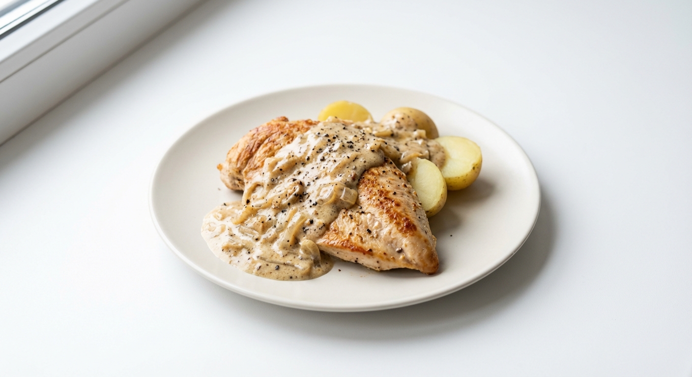 Indyk w Sosie Pieprzowo-Musztardowym