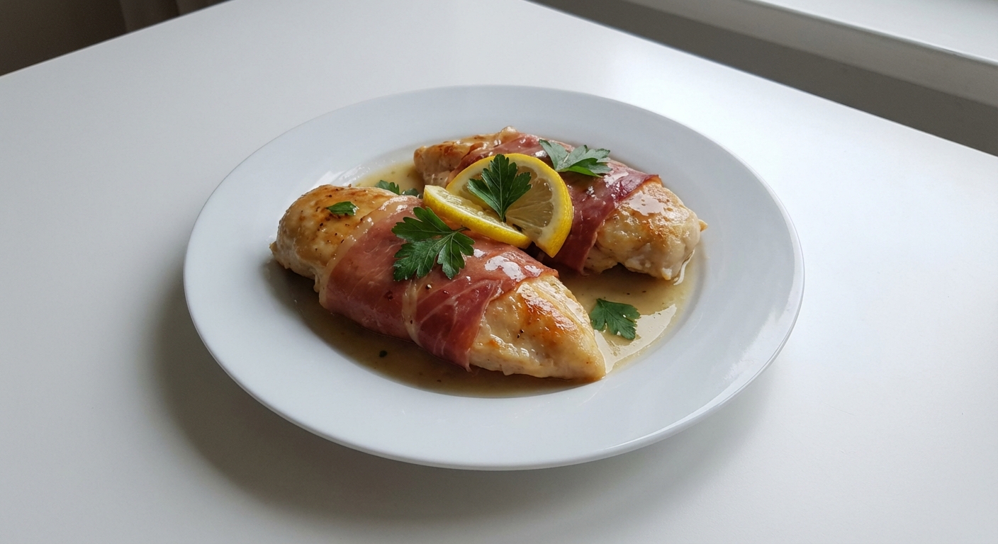 Kurczak Saltimbocca z Szynką Parmeńską i Cytryną