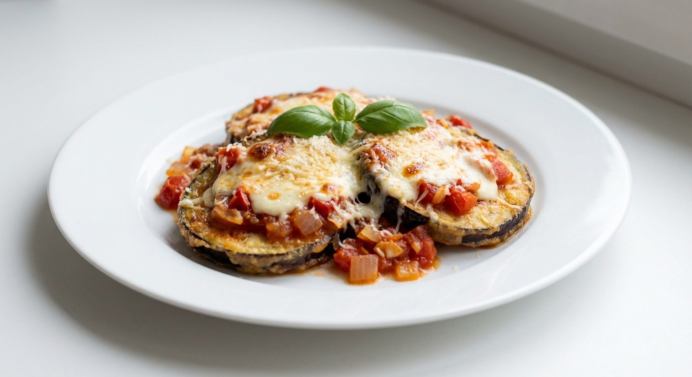 Bakłażan Parmigiana z Mozzarellą i Parmezanem