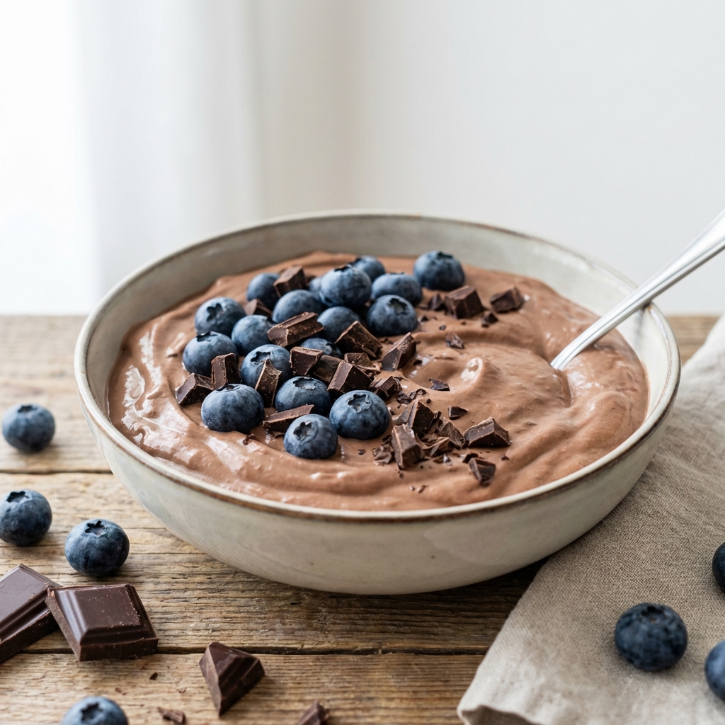 Skyr z czekoladą i borówkami