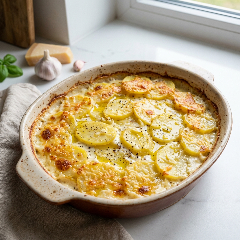 Ziemniaczana Zapiekanka z Jogurtem i Parmezanem