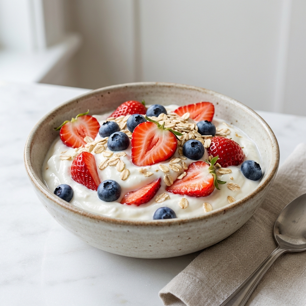 Skyr z Truskawkami, Borówkami i Płatkami