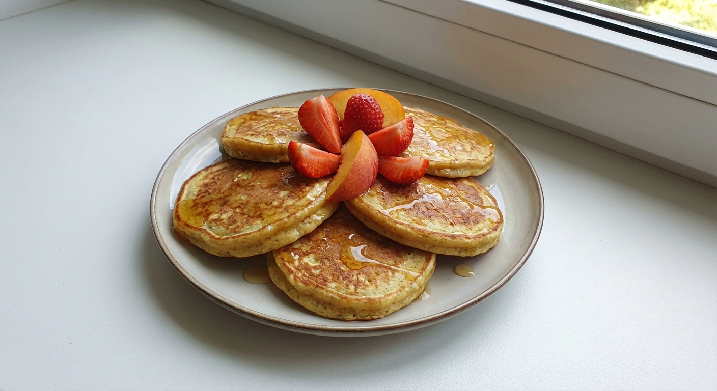 Twarogowe Placuszki z Miodem i Owocami