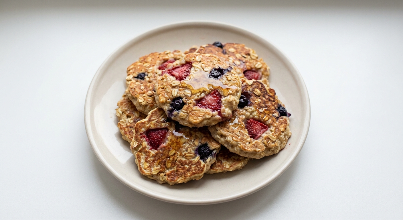 Owsiane Placuszki z Twarogu, Miodu i Owoców