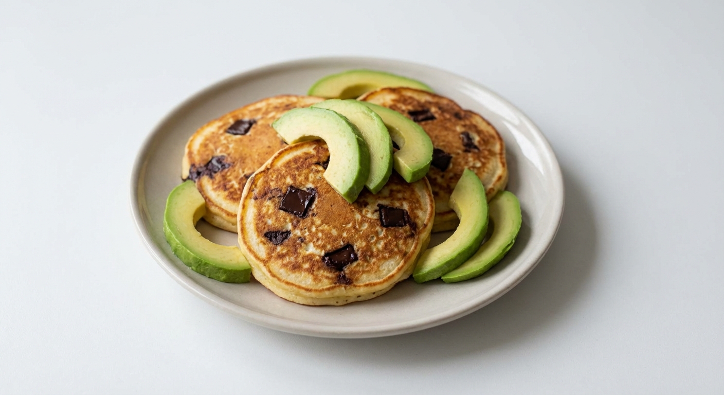 Twarogowe placuszki z czekoladą i awokado