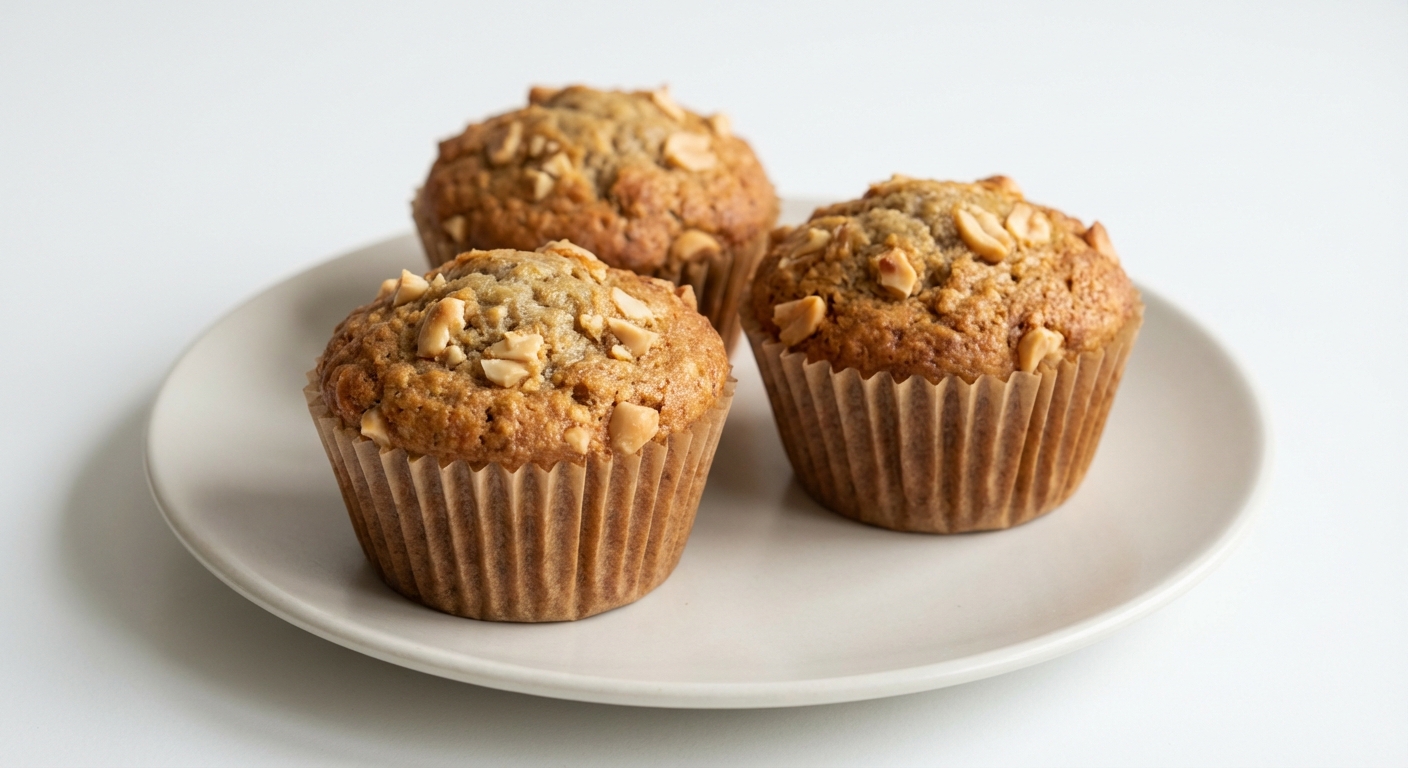 Muffinki Bananowe z Miodem i Orzechami