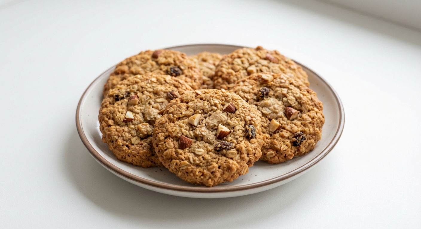 Owsiane Ciasteczka z Miodem i Migdałami