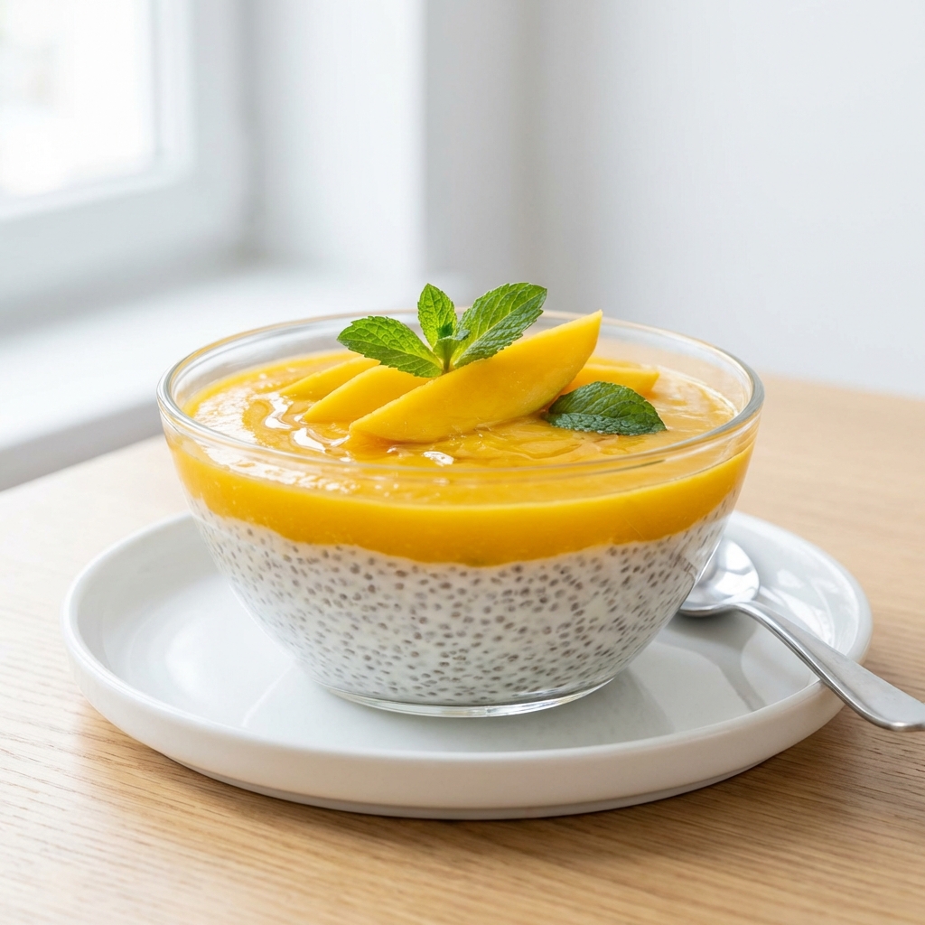 Kokosowy Pudding Chia z Mango i Miodem
