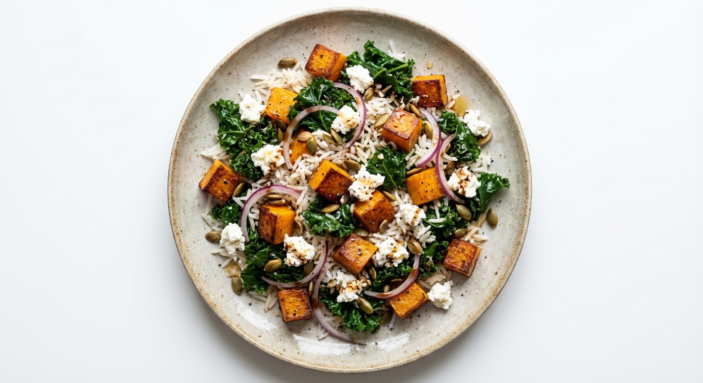 Sałatka z Dynią, Jarmużem i Twarogiem