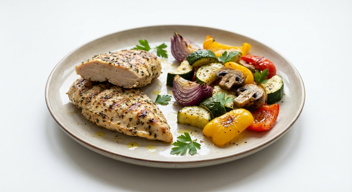 Grillowana pierś z kurczaka i warzywa