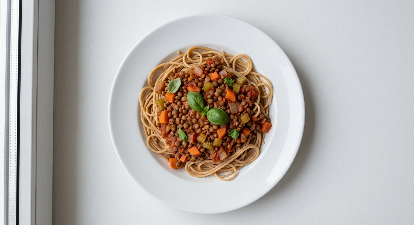 Spaghetti z Soczewicą i Warzywami