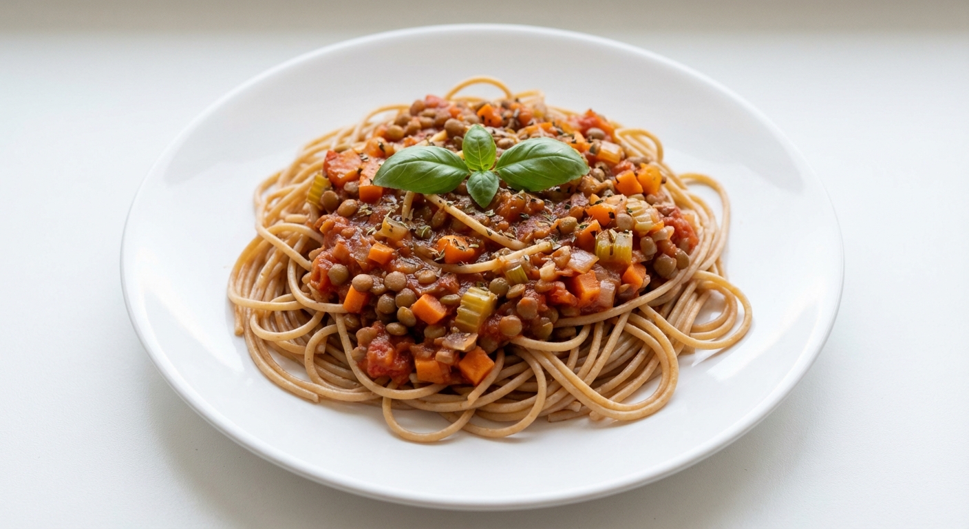 Spaghetti z Soczewicą i Warzywami