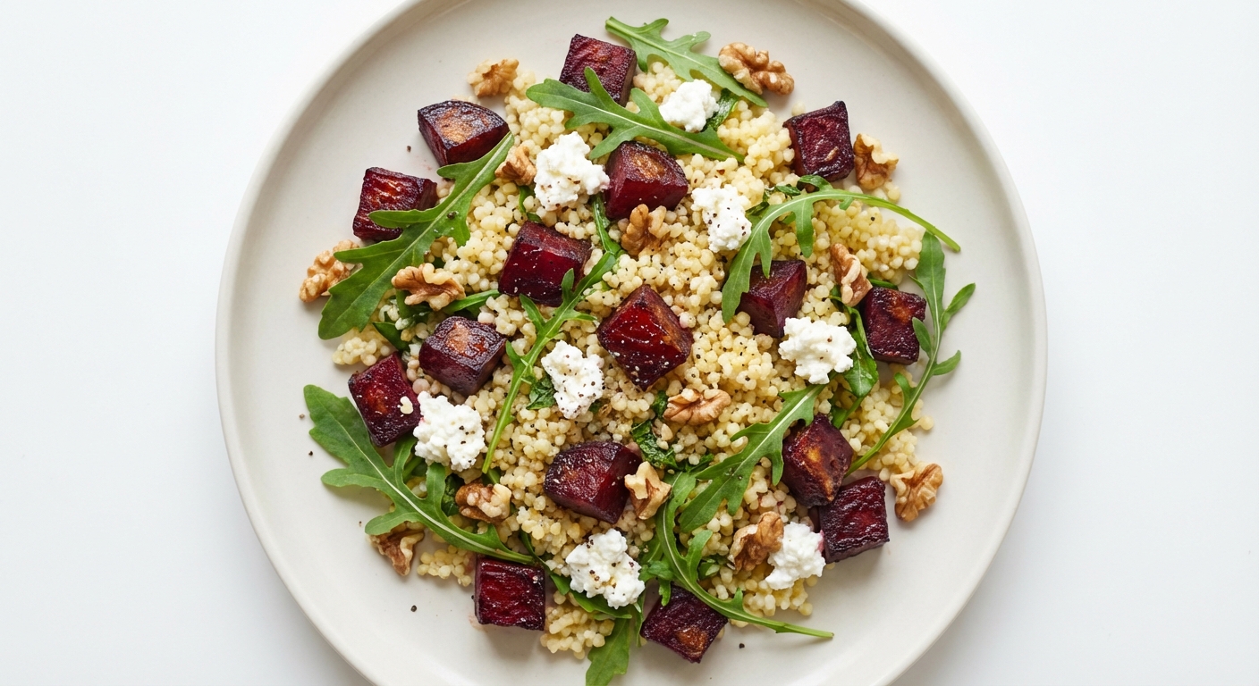 Sałatka z buraków, twarogu i orzechów