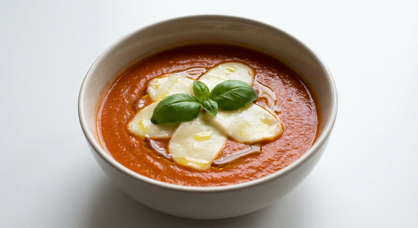 Krem Pomidorowy z Bazylią i Mozzarellą