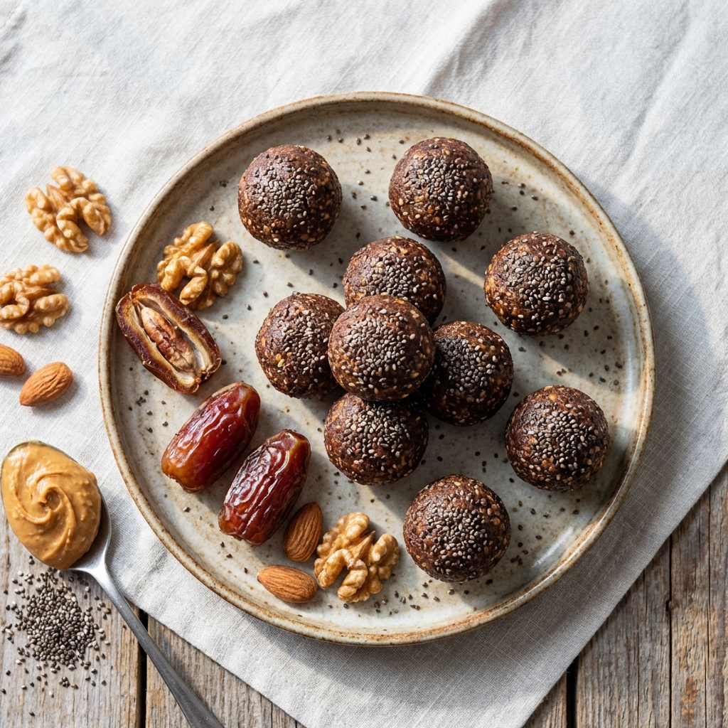 Daktylowo-Orzechowe Kulki Mocy z Chia