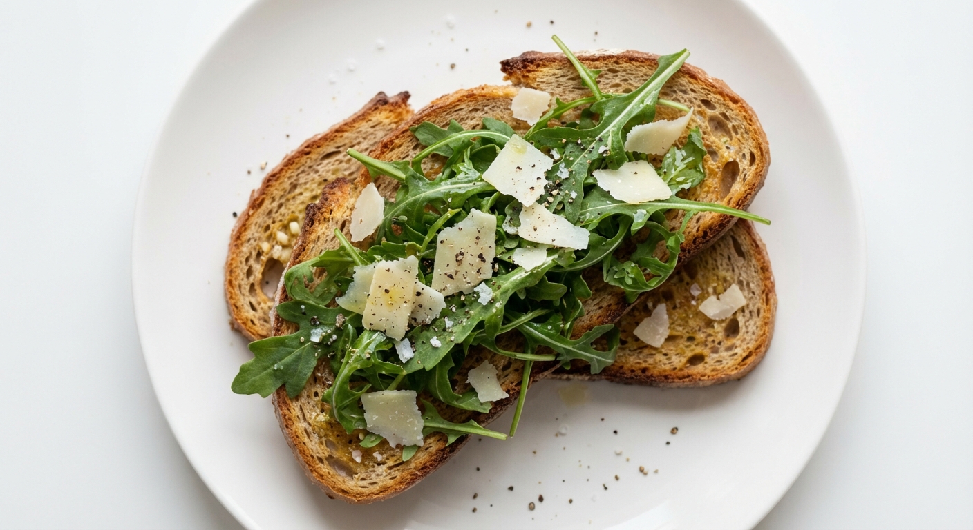 Żytnia Bruschetta z Rukolą i Parmezanem