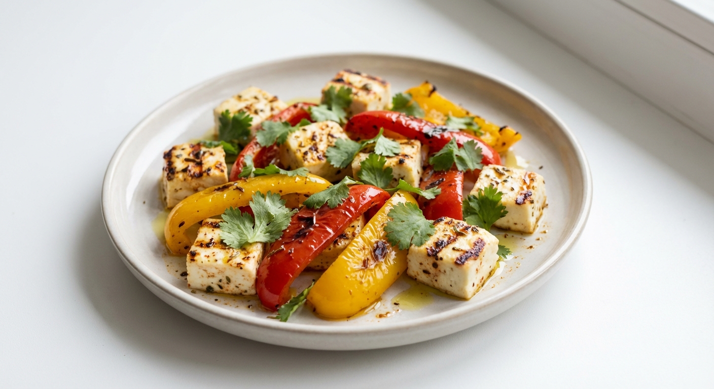 Grillowany Twaróg z Papryką i Kolendrą