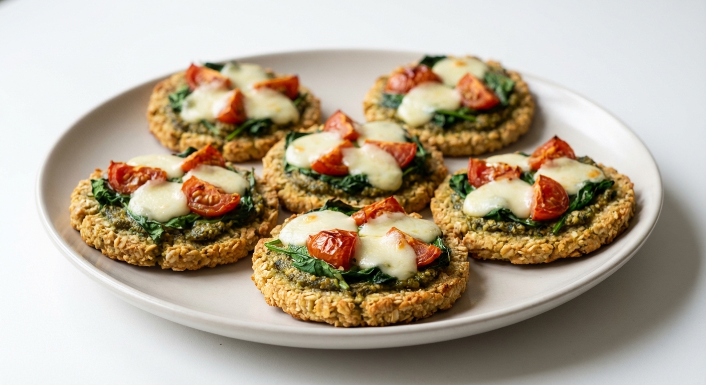 Owsiane Mini Pizze z Pesto