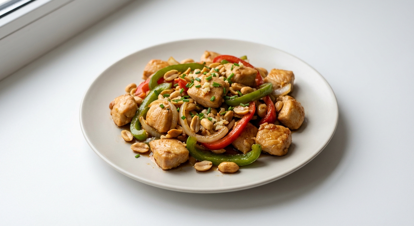 Kurczak z Papryką i Orzeszkami Ziemnymi