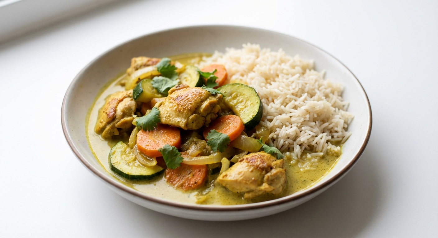 Curry z kurczaka, warzyw i kokosa