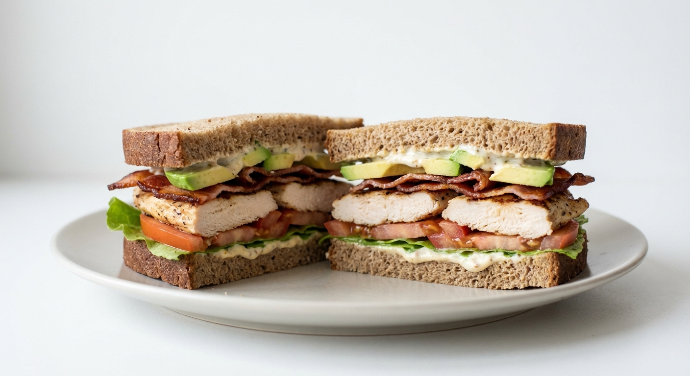 Żytnia Kanapka z Kurczakiem, Bekonem i Awokado