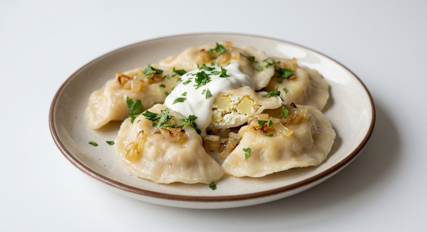 Pierogi z Twarogiem, Ziemniakami i Cebulą