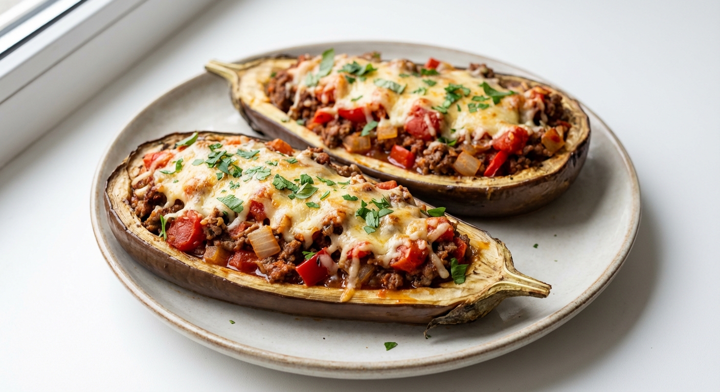 Bakłażan z Wołowiną, Pomidorami i Parmezanem