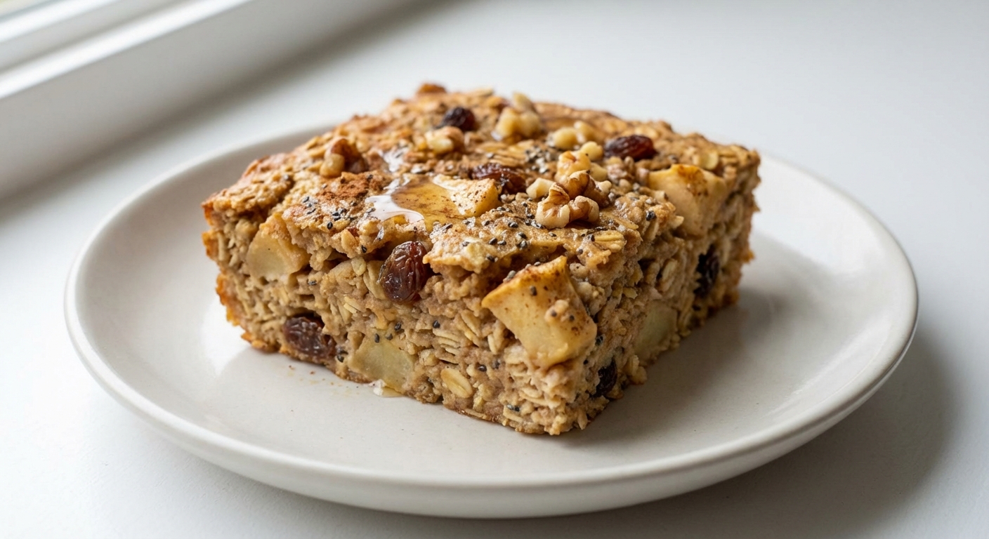 Pieczona Owsianka z Jabłkami, Miodem i Orzechami