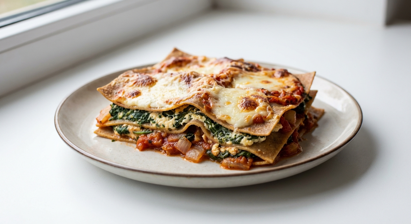 Lasagne ze Szpinakiem, Ricottą i Mozzarellą