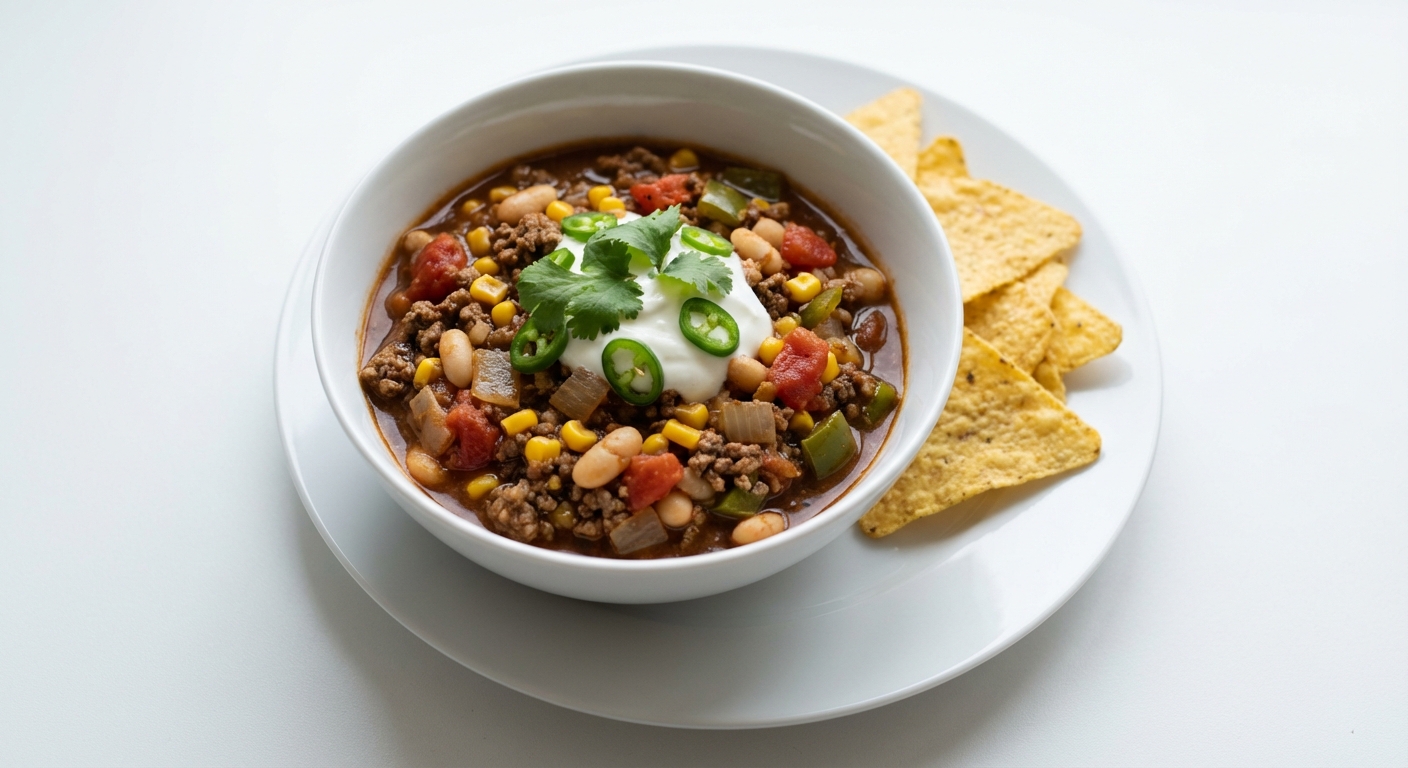 Chili Wołowe z Fasolą i Nachos