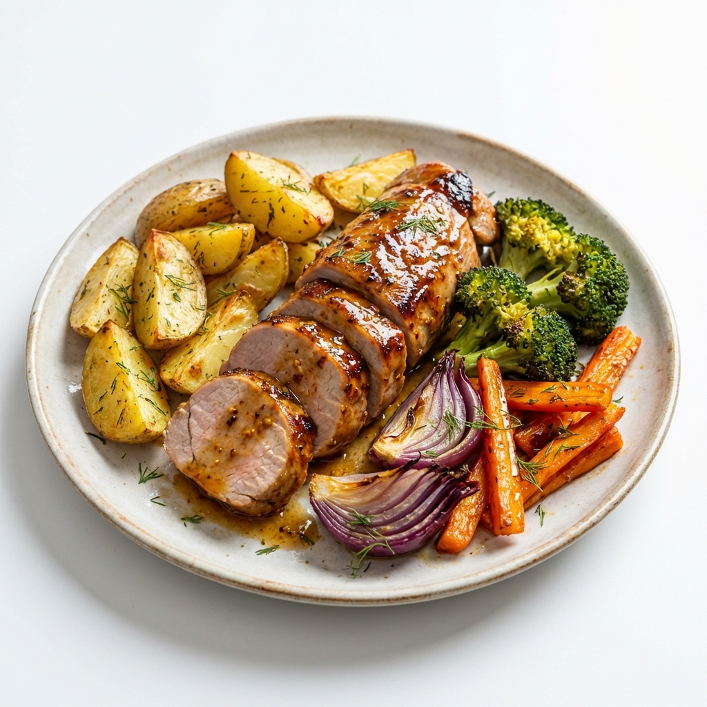 Miodowa Polędwica z Warzywami i Ziemniakami