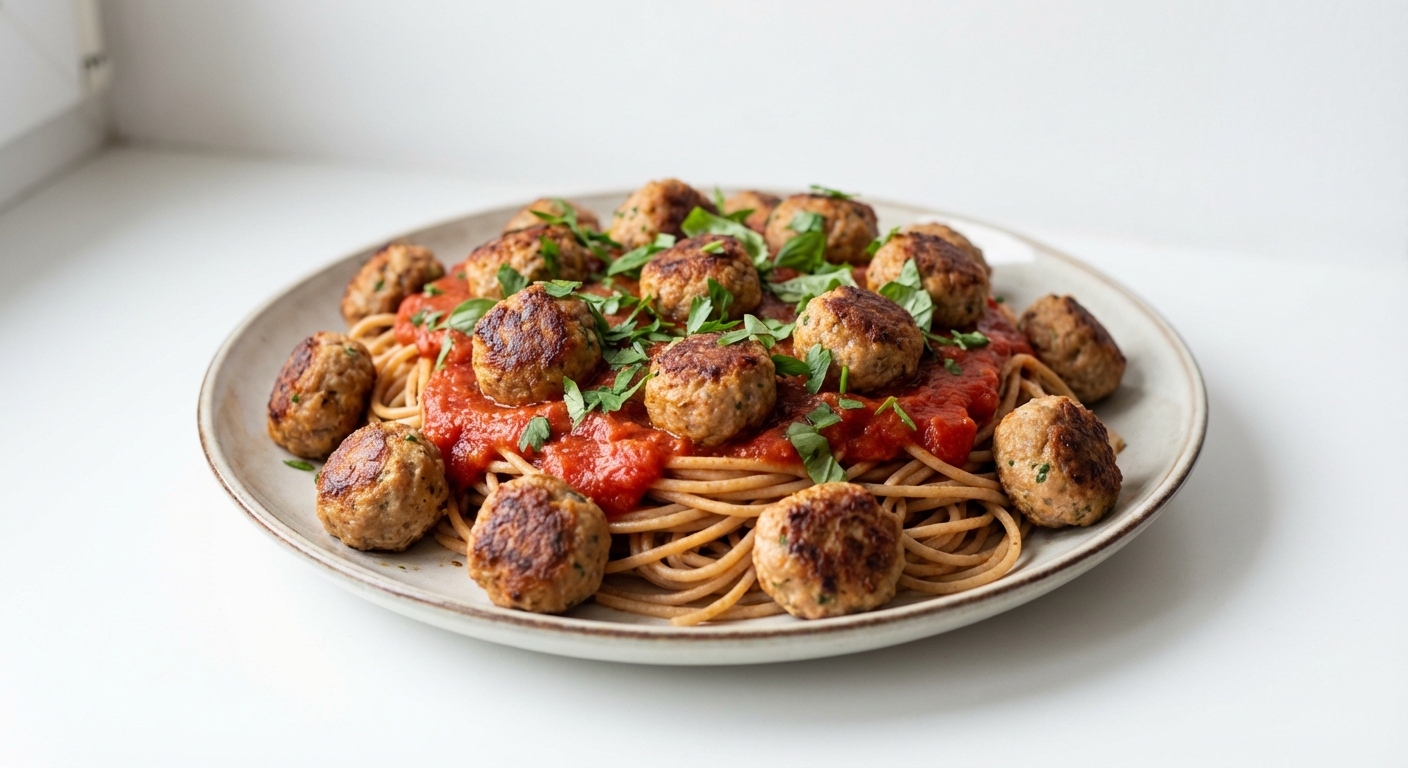 Spaghetti Razowe z Indykiem i Miodem