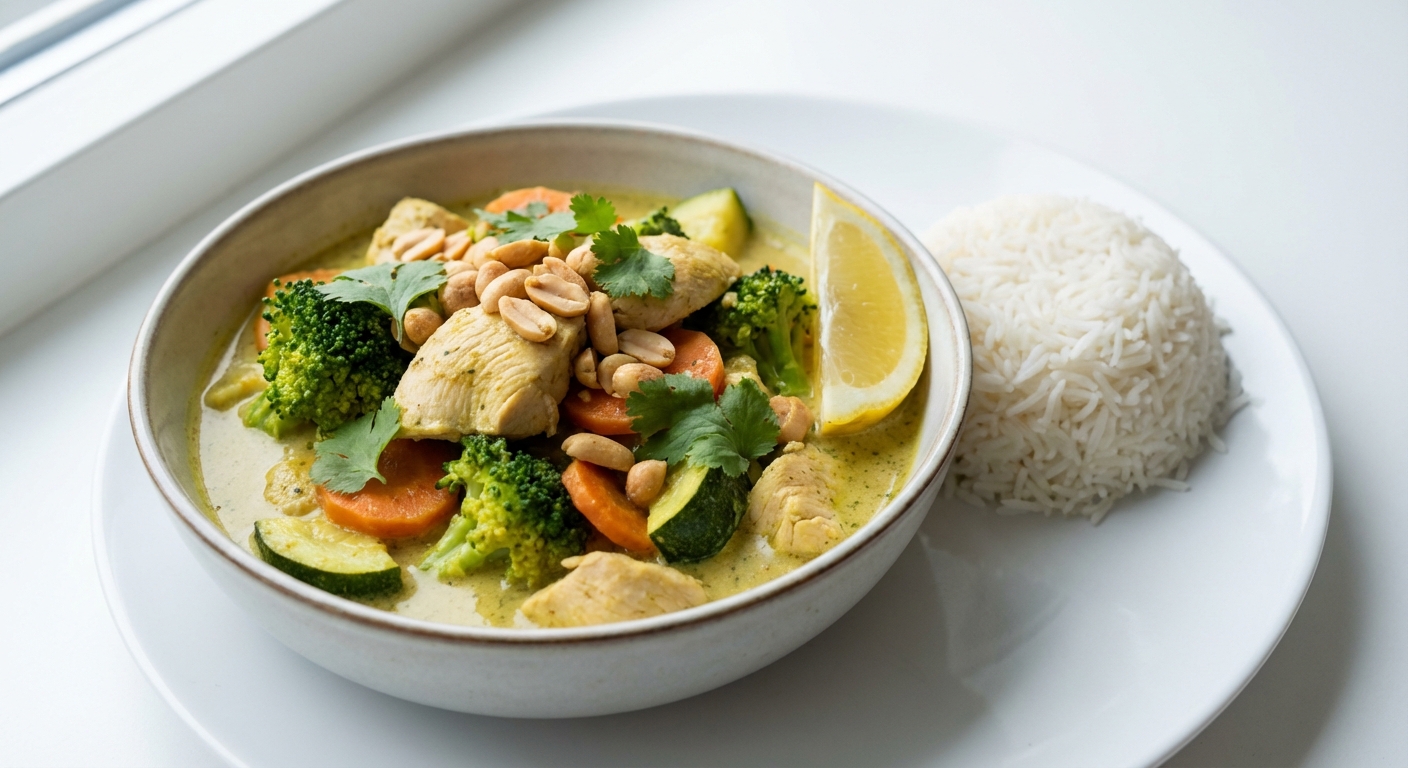 Kurczak Curry z Warzywami i Orzechami