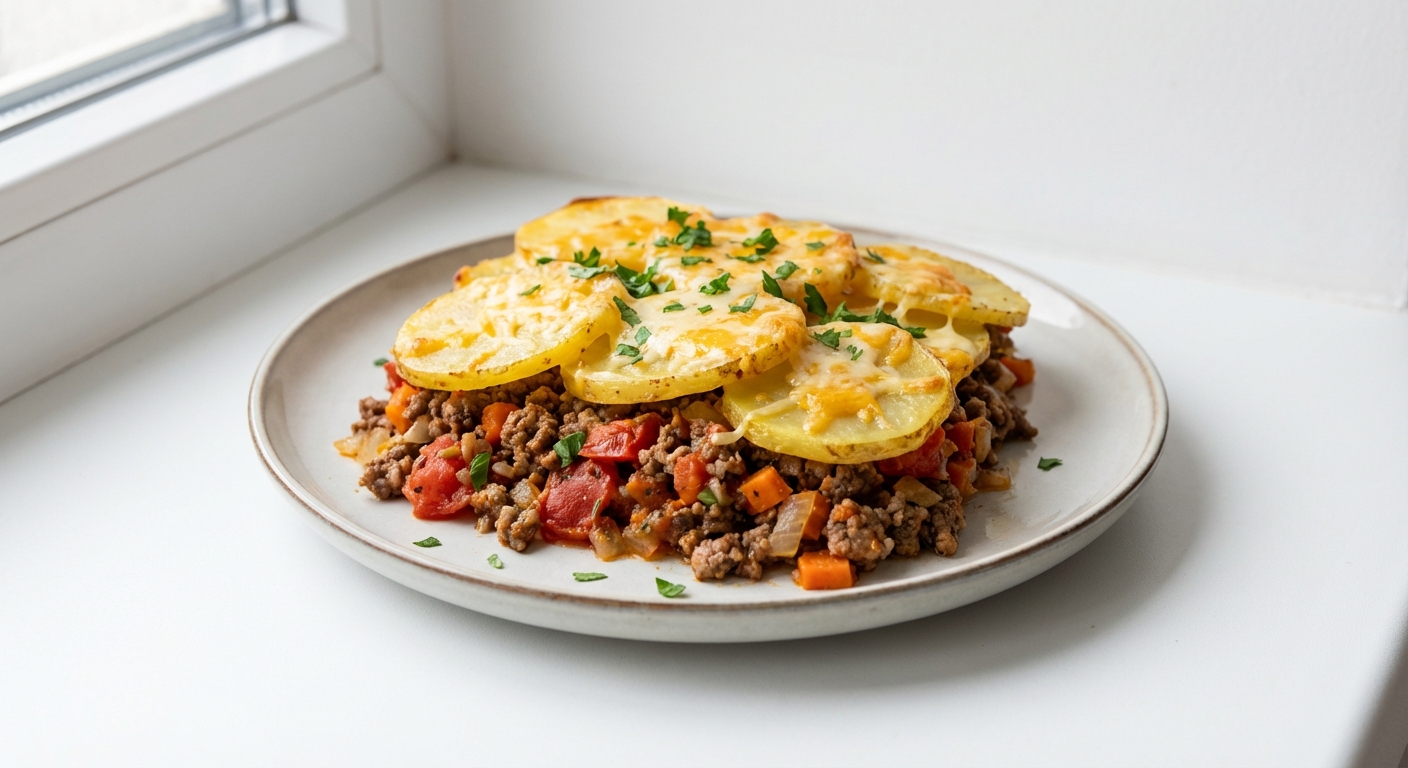 Zapiekanka z Wołowiny, Ziemniaków i Sera