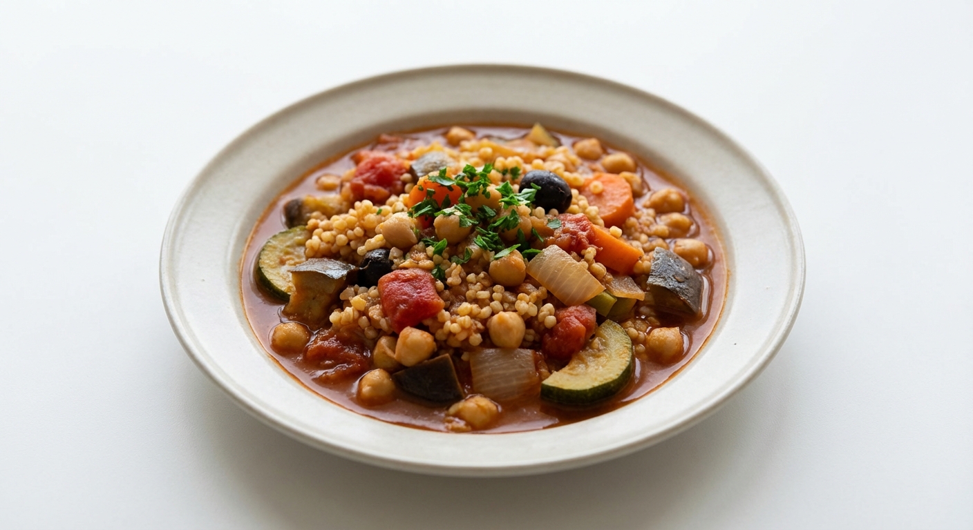 Gulasz warzywny z ciecierzycą i kaszą jaglaną