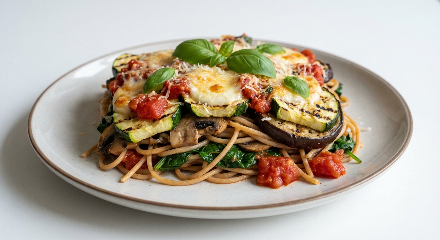 Lasagne z Warzywami, Mozzarellą i Bazylią