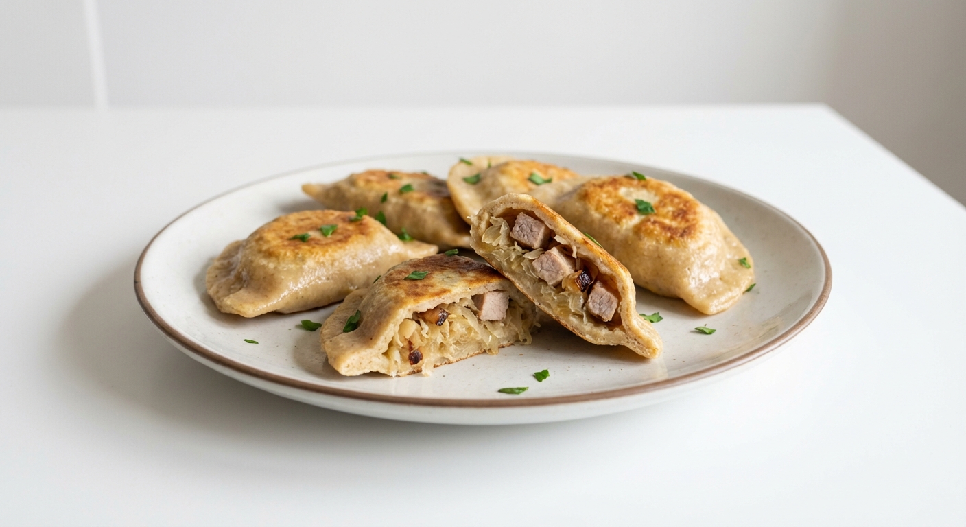 Pierogi z Polędwicą i Kapustą Kiszoną